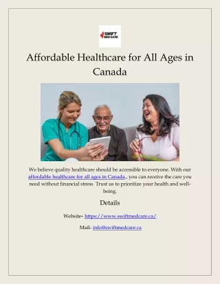 Affordable Healthcare for All Ages in Canada