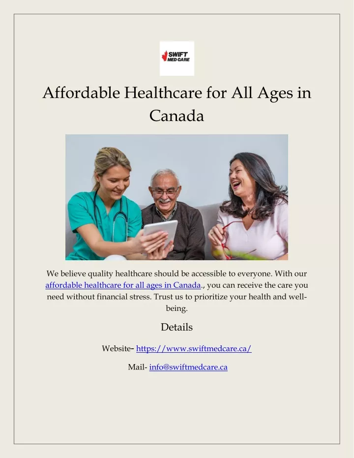 affordable healthcare for all ages in canada