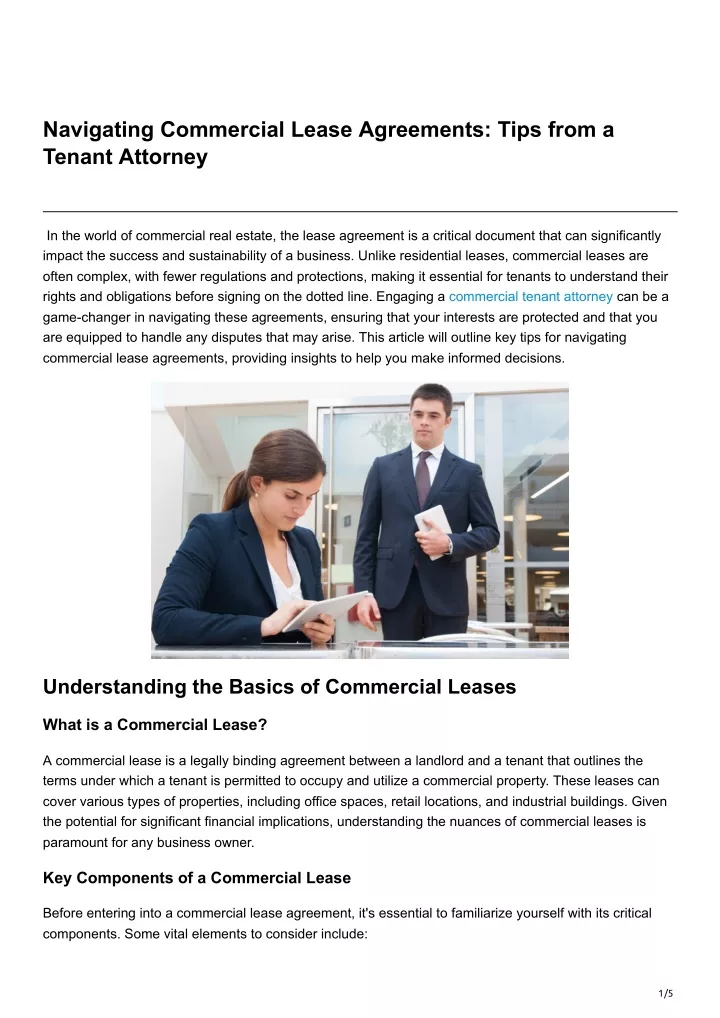 navigating commercial lease agreements tips from