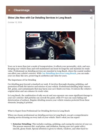 Shine Like New with Car Detailing Services in Long Beach