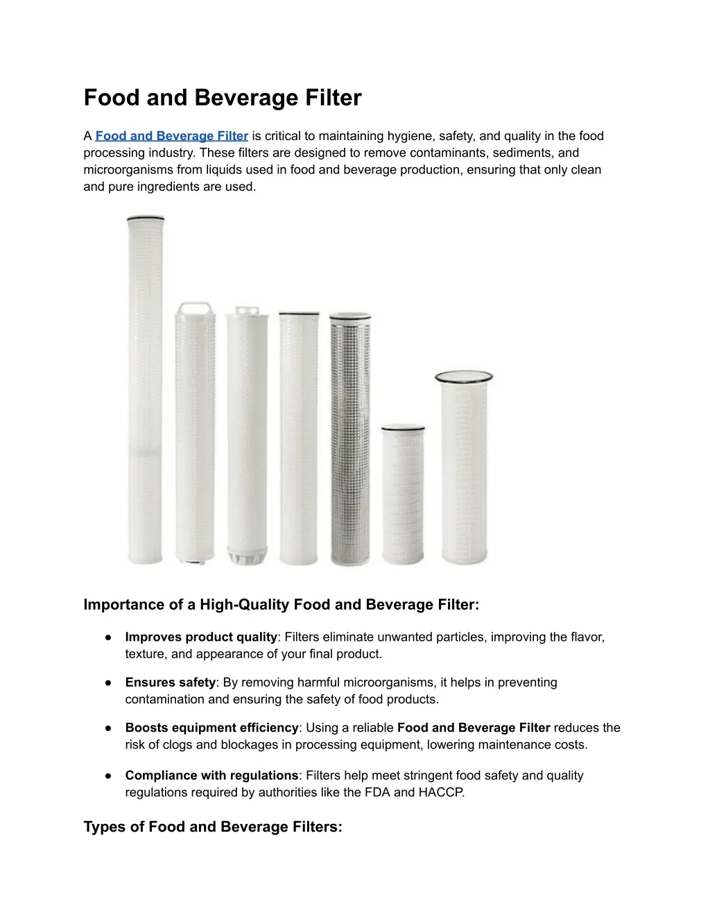 PPT - Food and Beverage Filter PowerPoint Presentation, free download ...