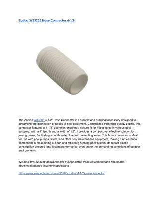 Zodiac W33205 Hose Connector 4-1_2