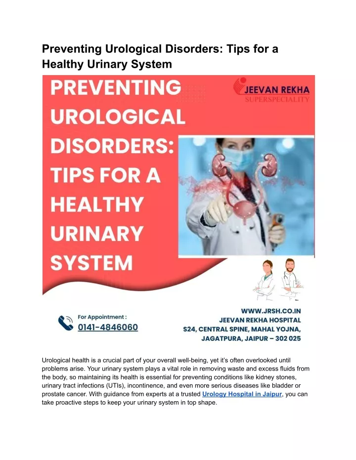 preventing urological disorders tips