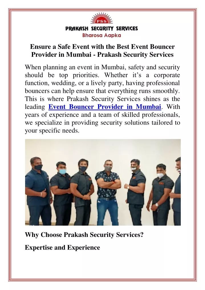 ensure a safe event with the best event bouncer