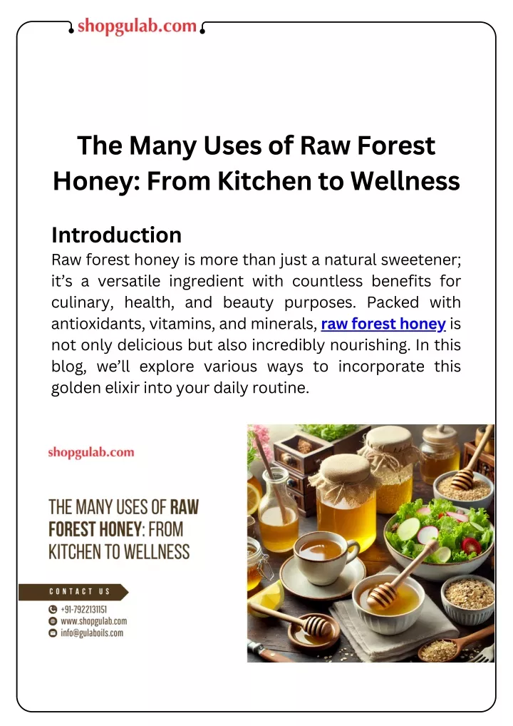 the many uses of raw forest honey from kitchen