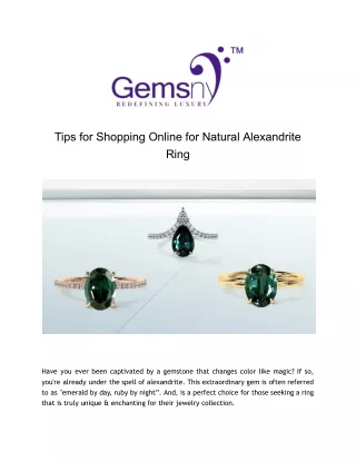 Tips for Shopping Online for Natural Alexandrite Ring