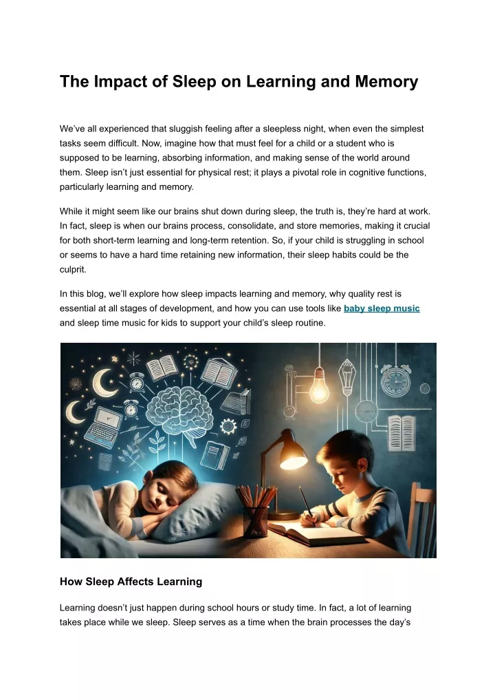 the impact of sleep on learning and memory