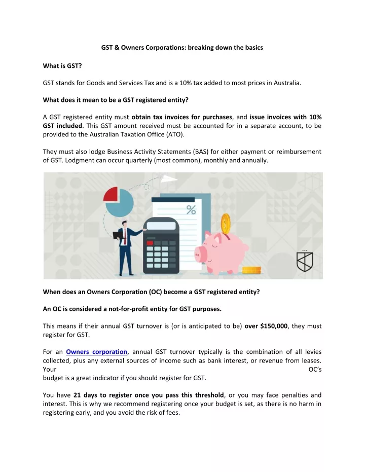 gst owners corporations breaking down the basics