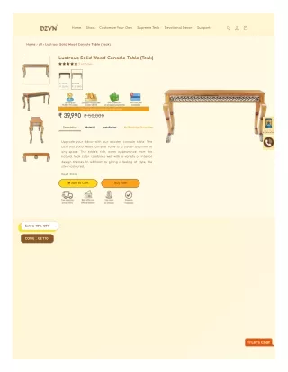 Lustrous Solid Wood Console Table (Teak)
