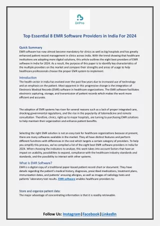 top essential 8 emr software providers in india