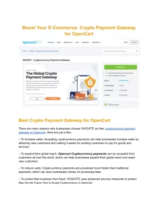 Boost Your E-Commerce_ Crypto Payment Gateway for OpenCart