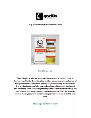 Buy Steroids UK | Gorillasteroids.com