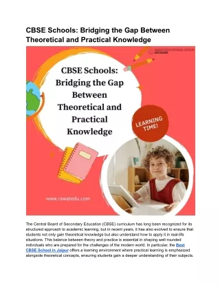 CBSE Schools_ Bridging the Gap Between Theoretical and Practical Knowledge