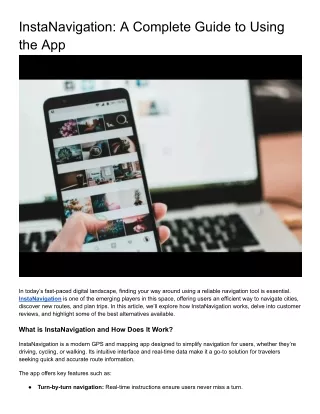 InstaNavigation_ A Complete Guide to Using the App, Customer Reviews, and Top Alternatives