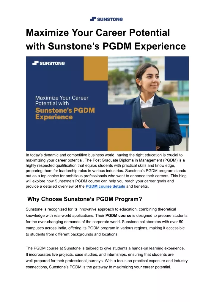 maximize your career potential with sunstone