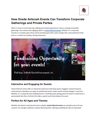How Onsite Airbrush Events Can Transform Corporate Gatherings and Private Parties