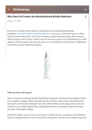 Why Stem Cell Creams Are Revolutionizing Wrinkle Reduction