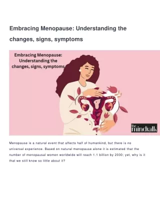 Embracing Menopause: Understanding the changes, signs, symptoms