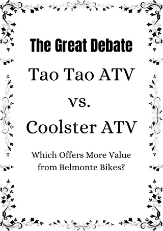 The Great Debate Tao Tao ATV vs. Coolster ATV - Which Offers More Value from Belmonte Bikes