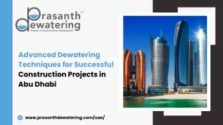 Reliable Construction Dewatering Abu Dhabi - Prasanth Solutions