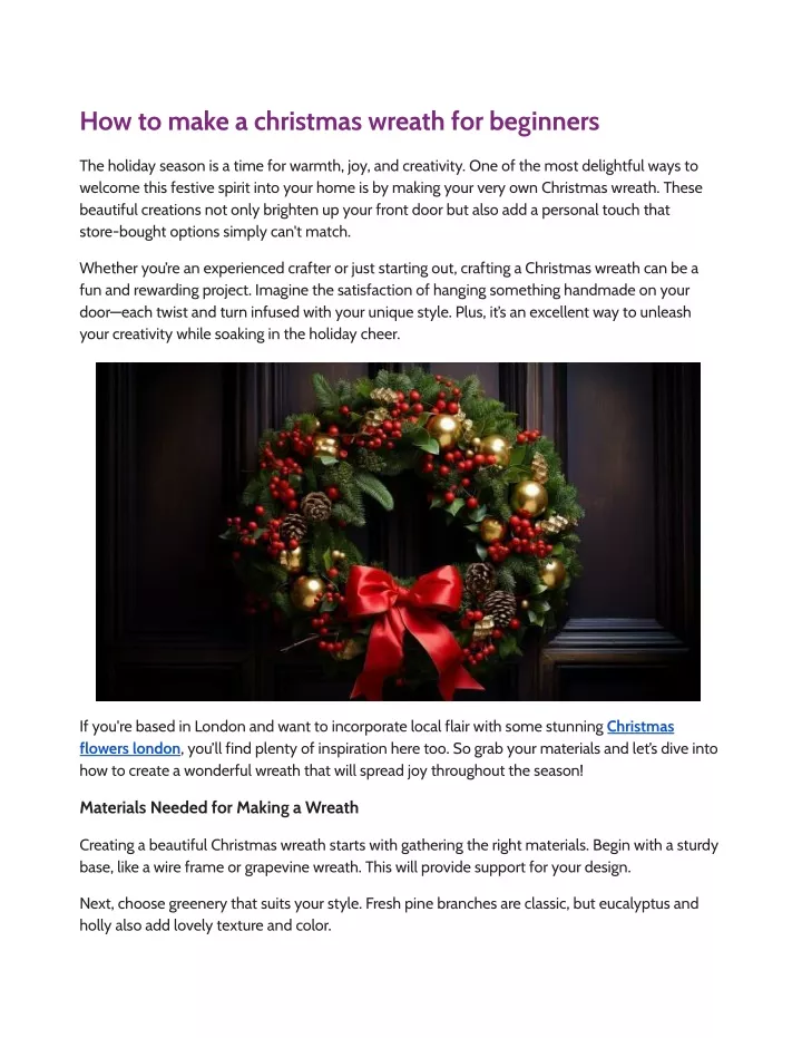 how to make a christmas wreath for beginners