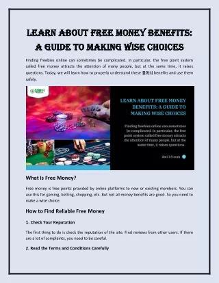 learn about free money benefits learn about free