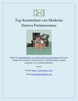 Top Kenmerken van Moderne Horeca Portemonnees