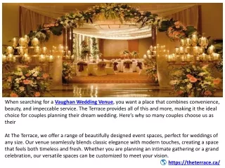The Beauty of a Banquet Hall in Woodbridge
