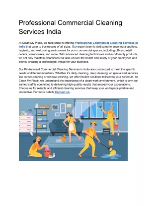 Professional Commercial Cleaning Services India