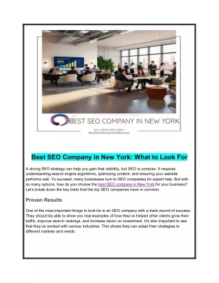 Best SEO Company in New York: What to Look For