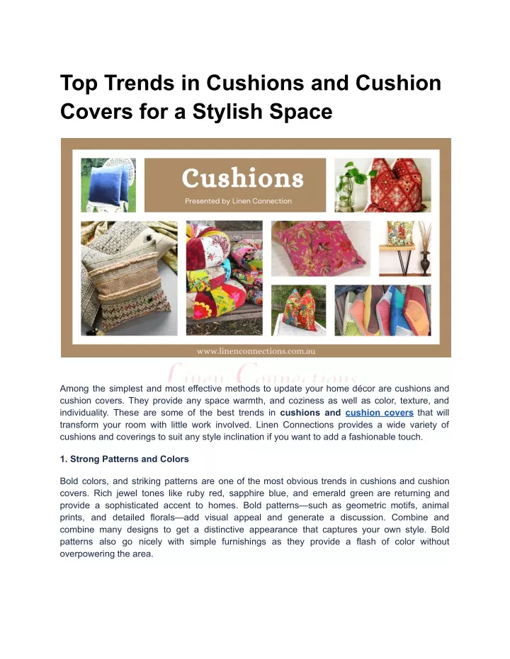 top trends in cushions and cushion covers