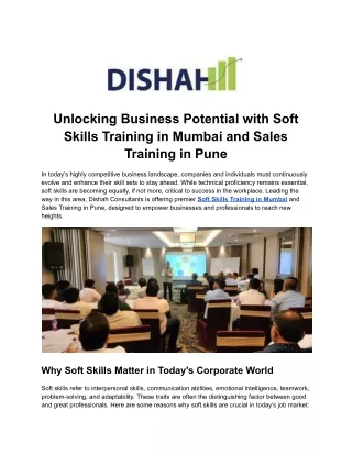 Enhance Your Professional Growth with Soft Skills Training in Chennai