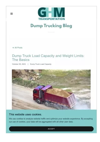 Dump Truck Load Capacity and Weight Limits: The Basics
