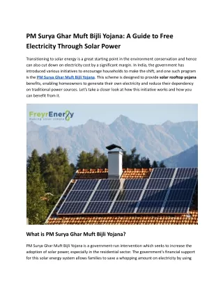 PM Surya Ghar Muft Bijli Yojana_ A Guide to Free Electricity Through Solar Power