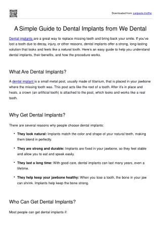 We Dental - dental implants