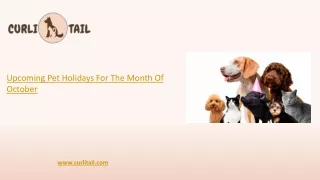 Pet Holidays for the month October