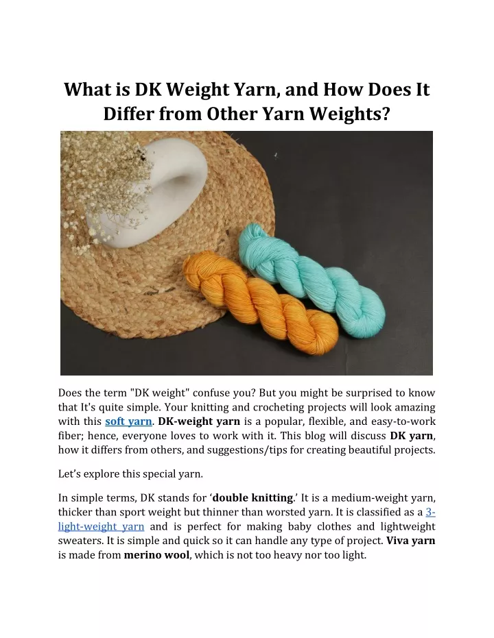 what is dk weight yarn and how does it differ