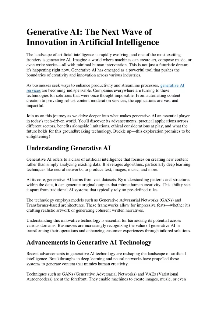 generative ai the next wave of innovation