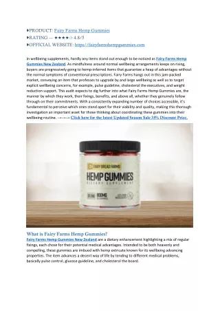 Fairy Farms Hemp Gummies New Zealand – Is It Worth the Buy!