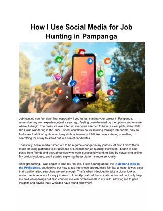 how i use social media for job hunting in pampanga