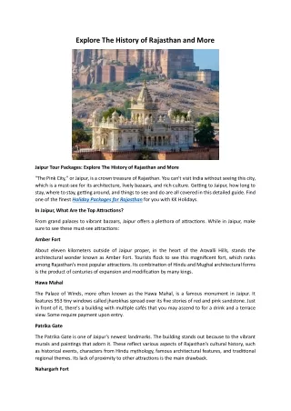 Explore The History of Rajasthan and More