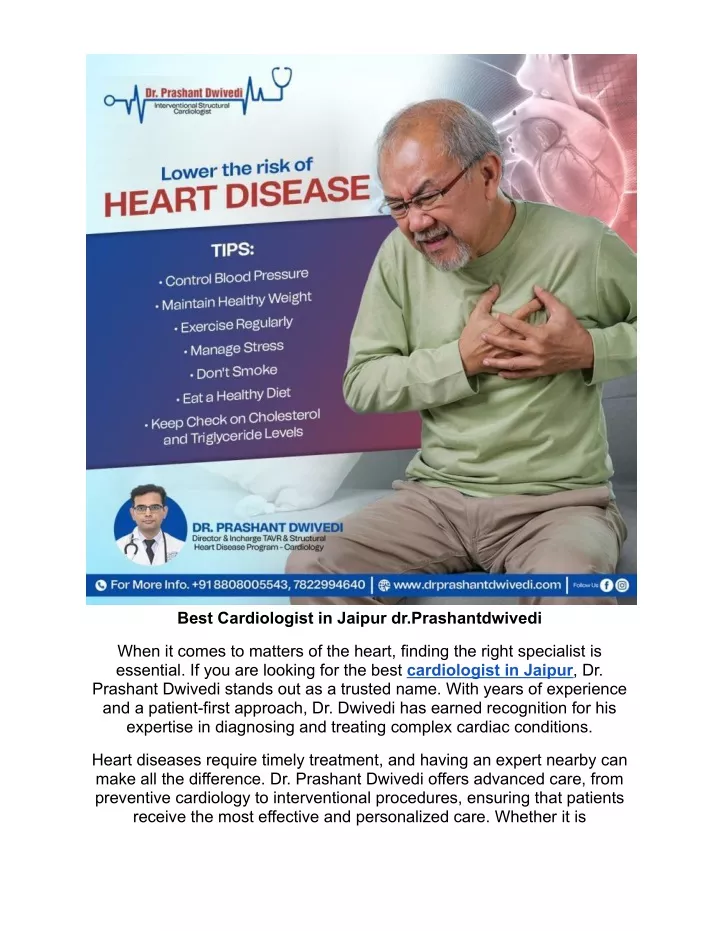 best cardiologist in jaipur dr prashantdwivedi