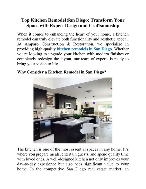 PPT - Top Kitchen Remodel San Diego Transform Your Space with Expert ...