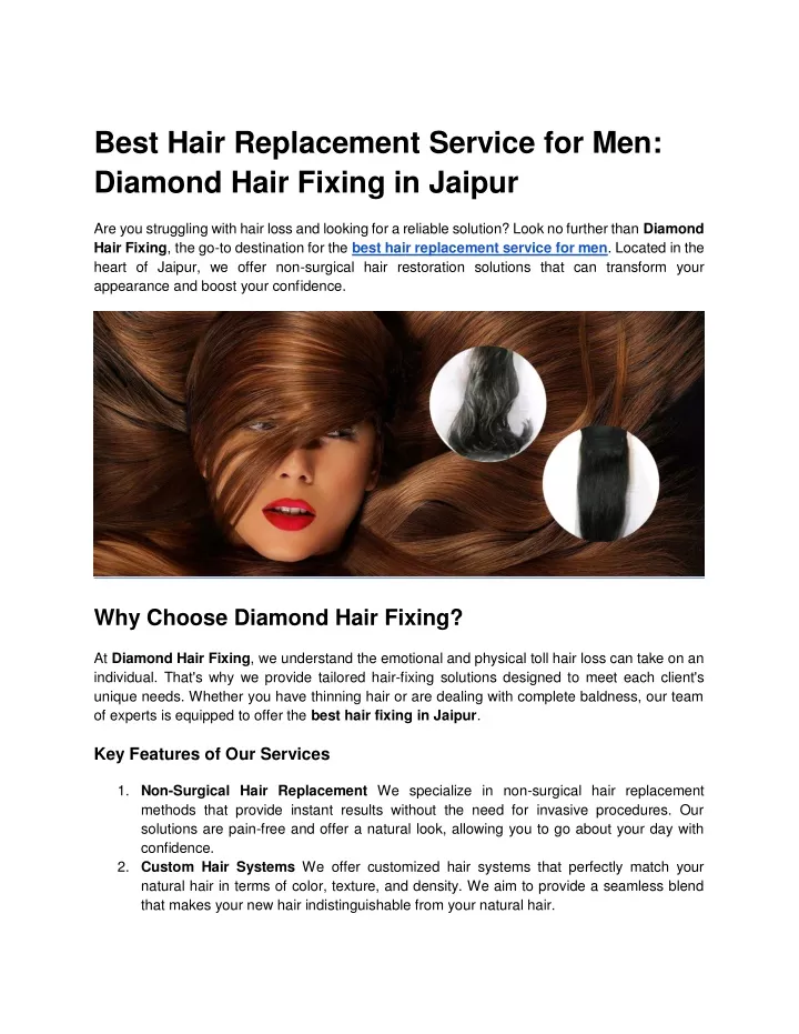 best hair replacement service for men diamond