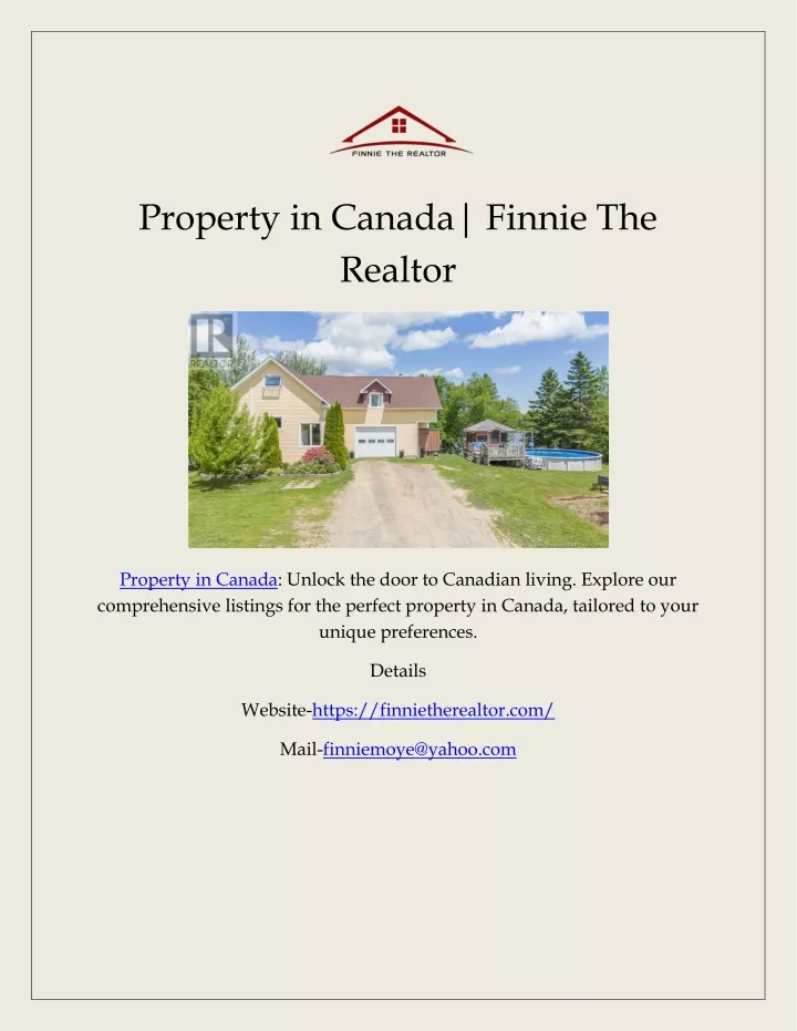 property in canada finnie the realtor