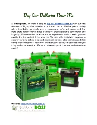 Buy Car Batteries Near Me