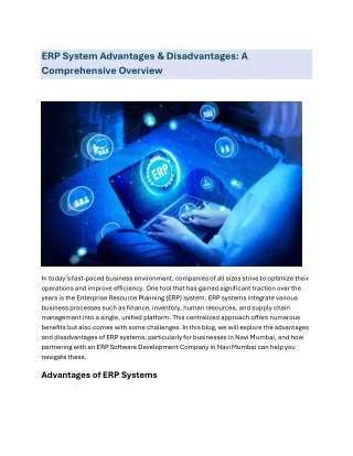 erp system advantages disadvantages