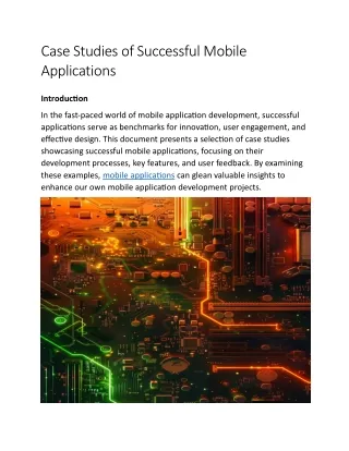 Case Studies of Successful Mobile Applications development company