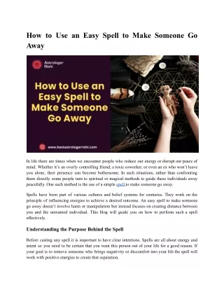How to Use an Easy Spell to Make Someone Go Away