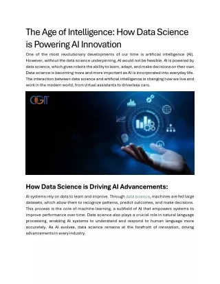 the age of intelligence how data science